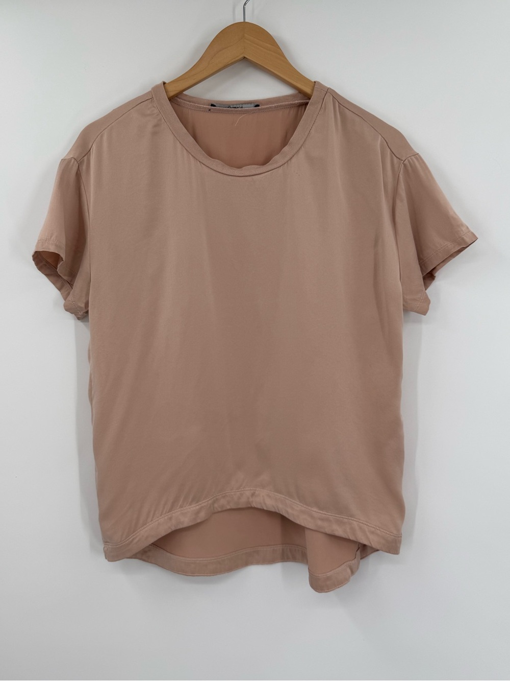 Quince Silk Short Sleeve Crew Neck Tee | Dusty Rose | Small
